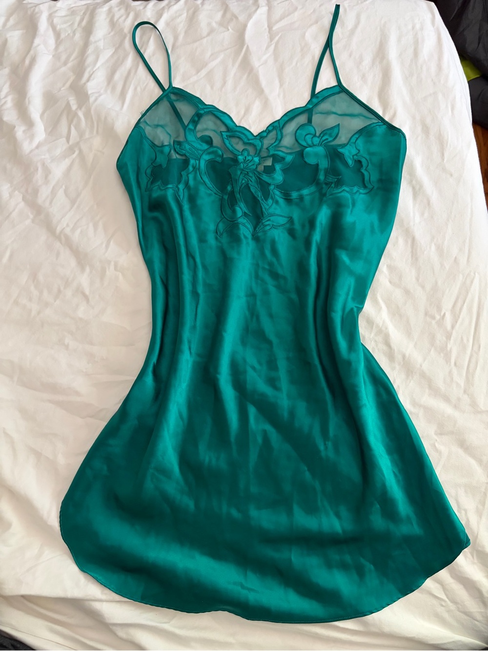 Victoria's Secret Teal Satin Slip Dress